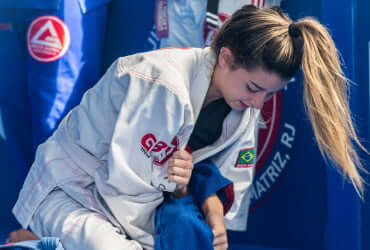 Women training Brazilian Jiu Jitsu at Gracie Barra Argyle in Argyle, Texas