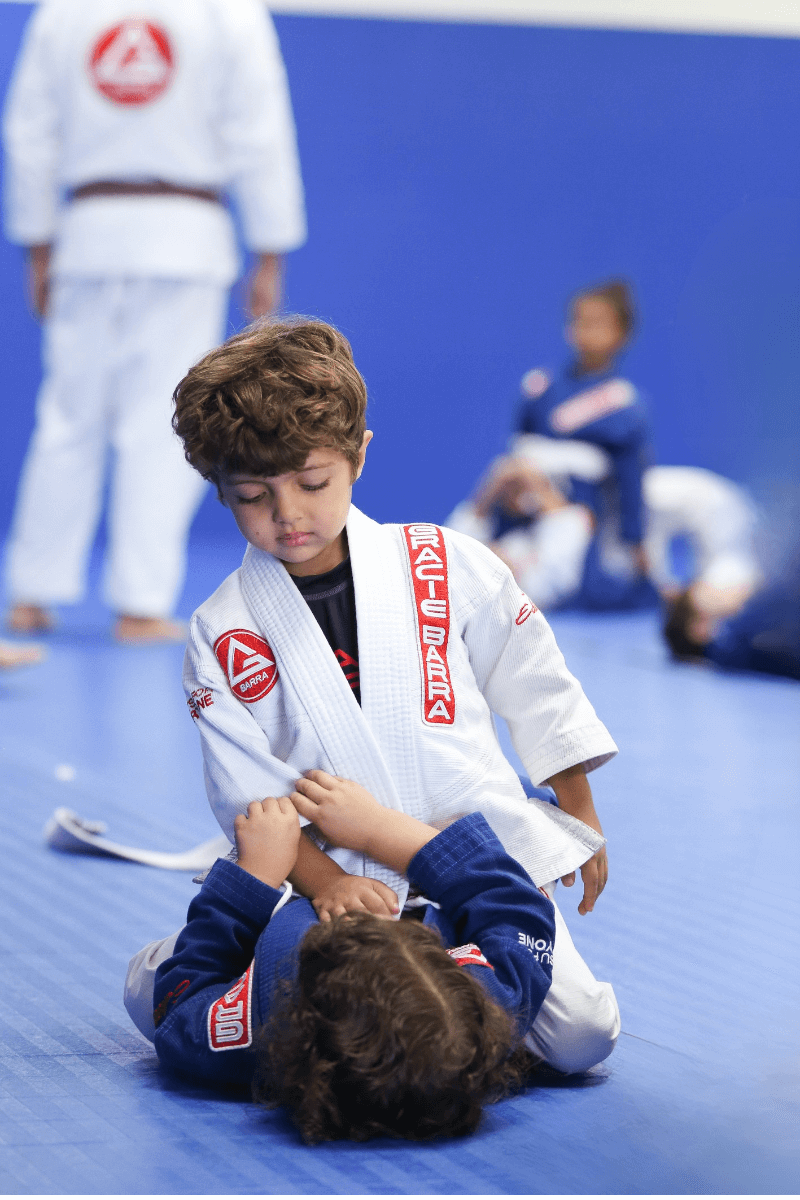 Kids Brazilian Jiu Jitsu class at Gracie Barra Argyle in Argyle, Texas