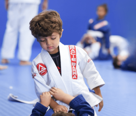 Kids Brazilian Jiu Jitsu class at Gracie Barra Argyle in Argyle, Texas